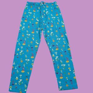 Pepco Full length Soft Cotton leggings Skinny Fit Stretchy Teal Floral NWOT